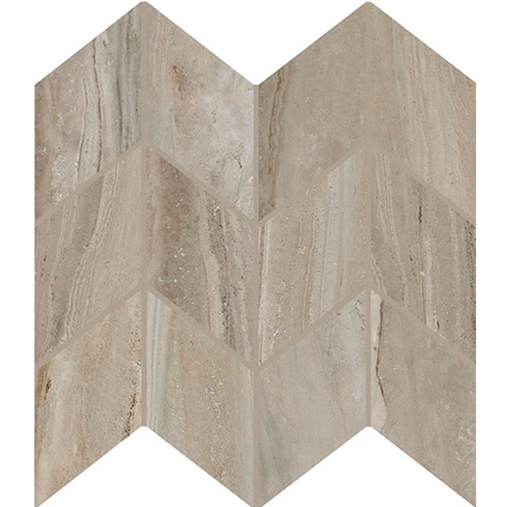 Daltile Famed 3" x 6" Chevron Mosaic 10" x 12" Luxe