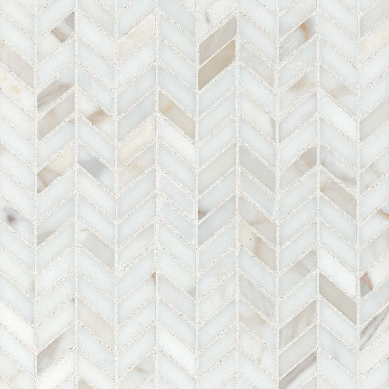 Bedrosians Marble 12" x 12" Chevron Mosaic Honed Calacatta Oro