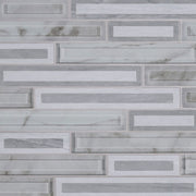 MS International Decorative Mosaic 12" x 12" Interlocking Blocki Blanco