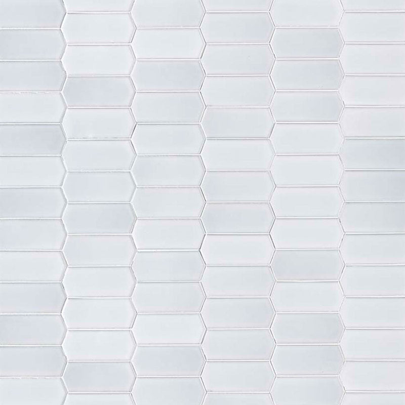 MS International Domino 12" x 12" Picket Glossy White