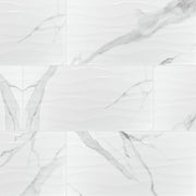 MS International Dymo 12" x 24" Glossy Statuary Wavy White