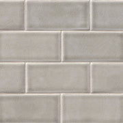 MS International Highland Park 12" x 12" Mosaic 3" x 6" Glossy Dove Gray