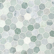 MS International Decorative Mosaic 12" x 12" Hexagon 2" Icelandic Green
