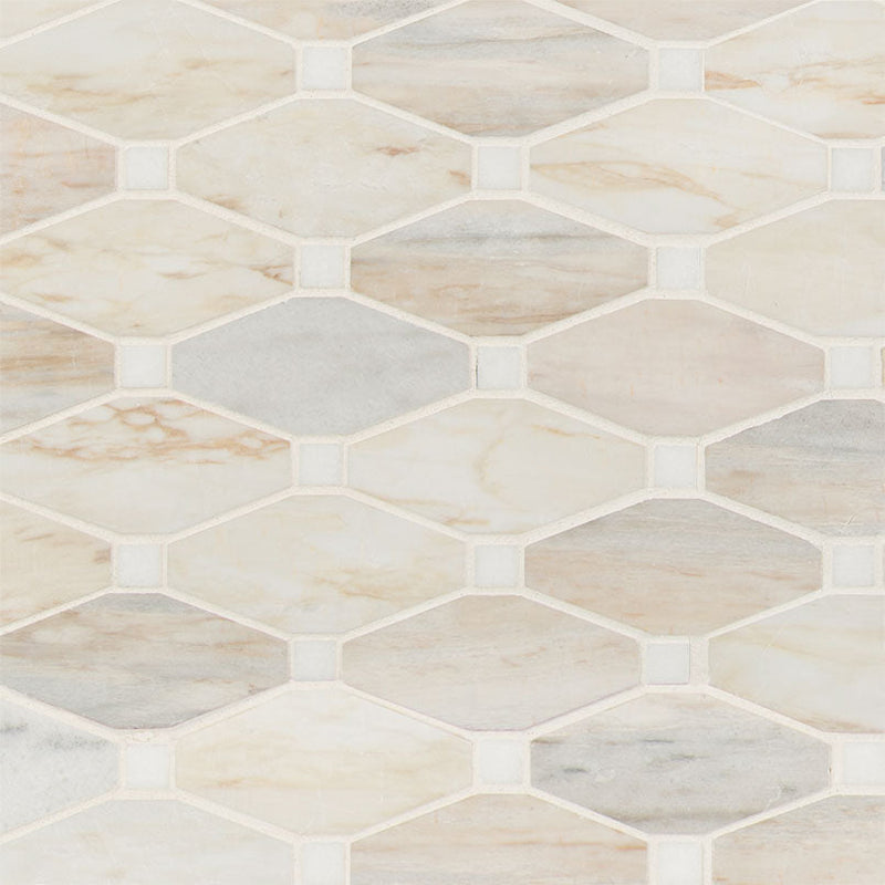 MS International Decorative Mosaic 12" x 12" Octagon Angora