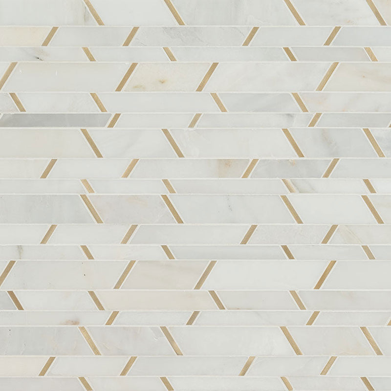 MS International Decorative Mosaic 12" x 12" Stack Metro Gold