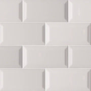 MS International Domino 12" x 12" Beveled 3" x 6" Glossy Gray