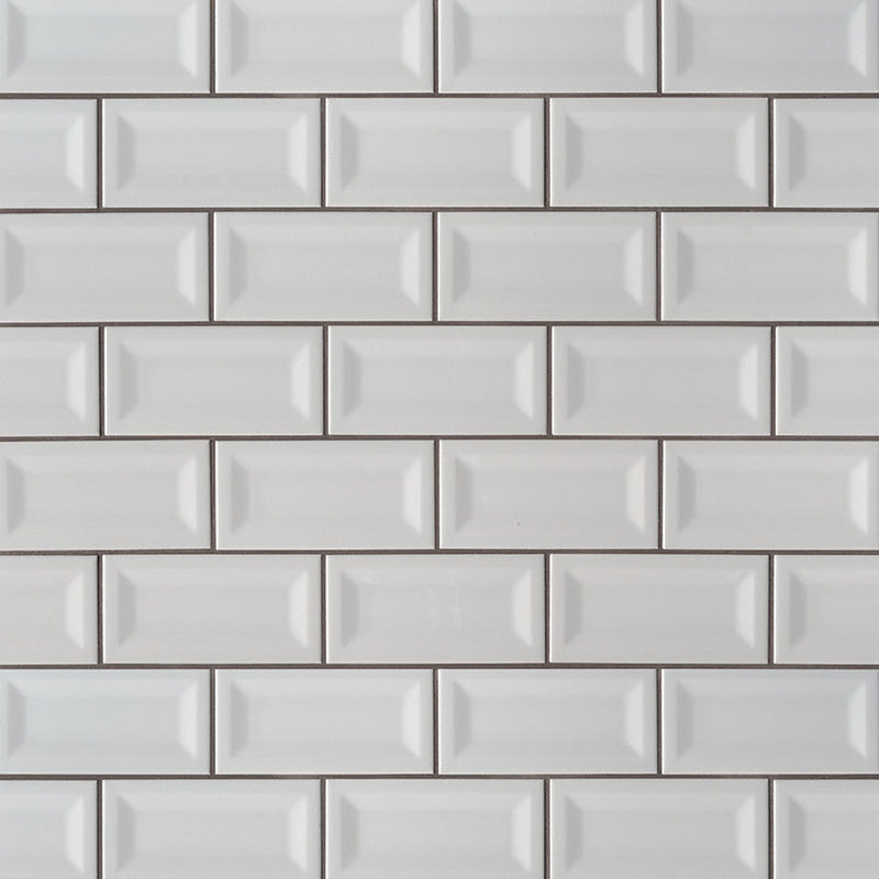 MS International Domino 12" x 12" Inverted Beveled 3" x 6" Gray
