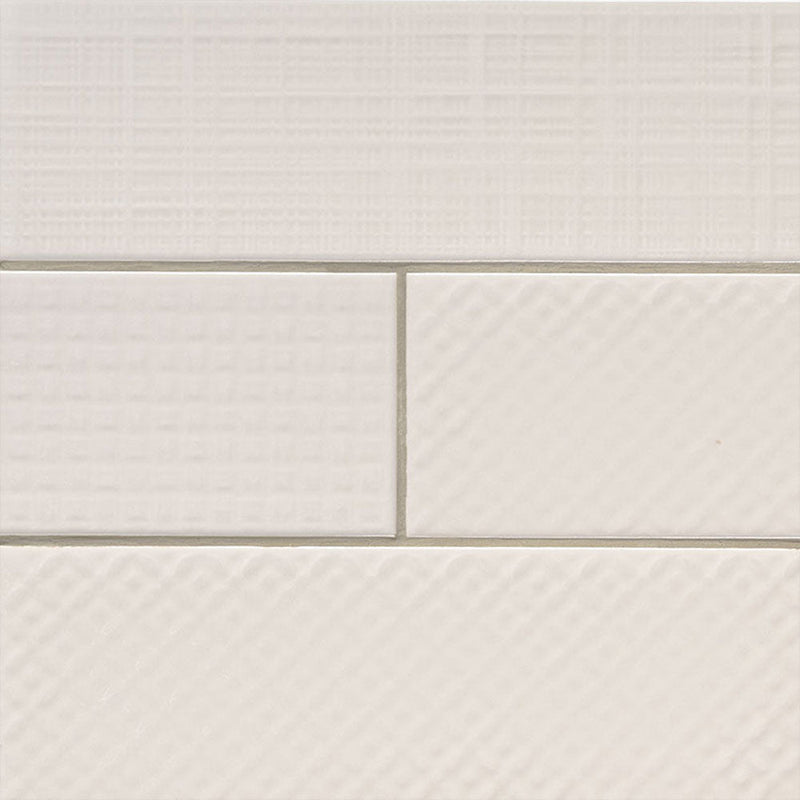 MS International Urbano 12" x 12" 3D MIX 4" x 12" Glossy Crema