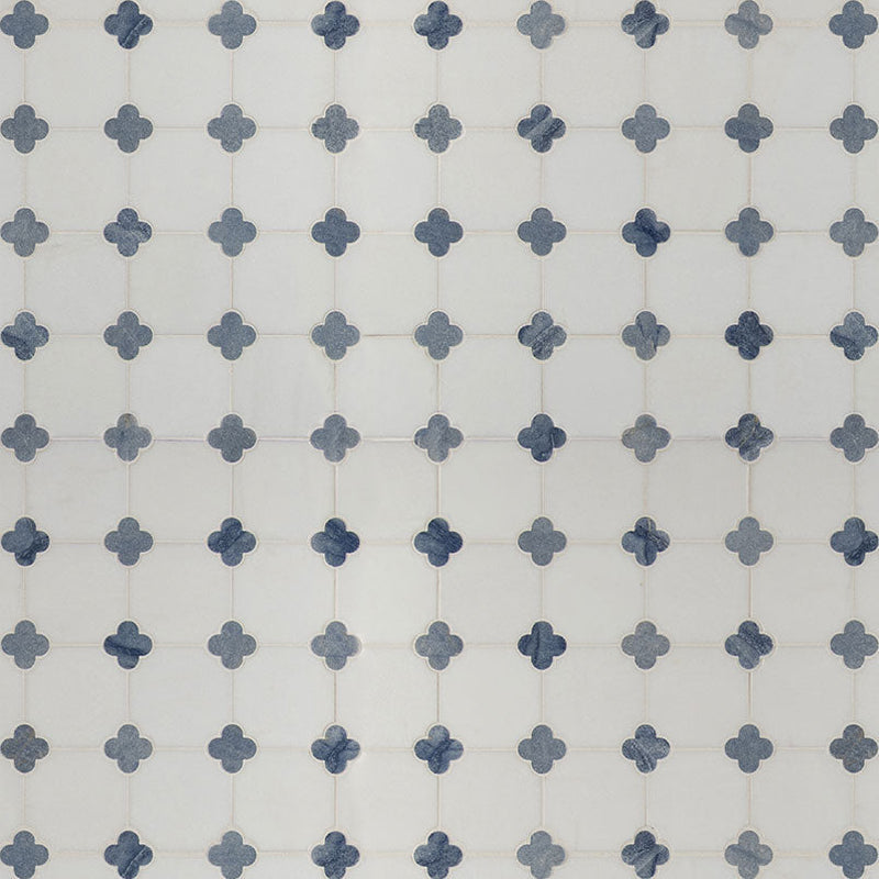MS International Decorative Mosaic 12" x 12" Floret Azula