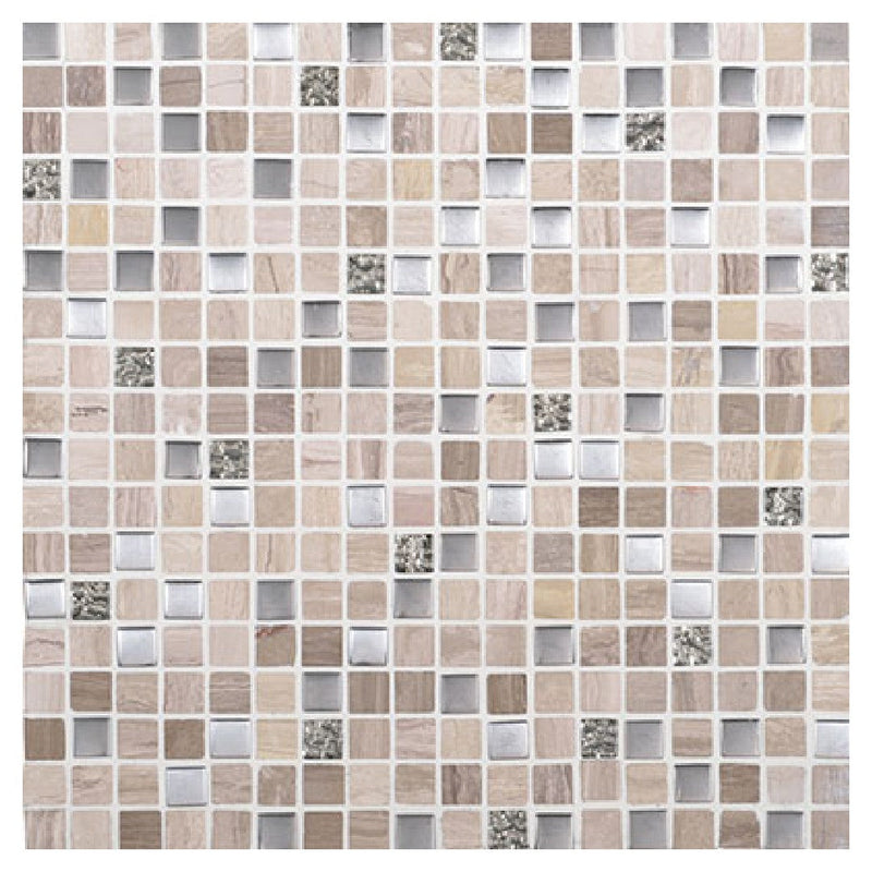 Daltile Marvel 0.625" x 0.625" Straight Joint Mosaic 12" x 12" Mixed Whimsical