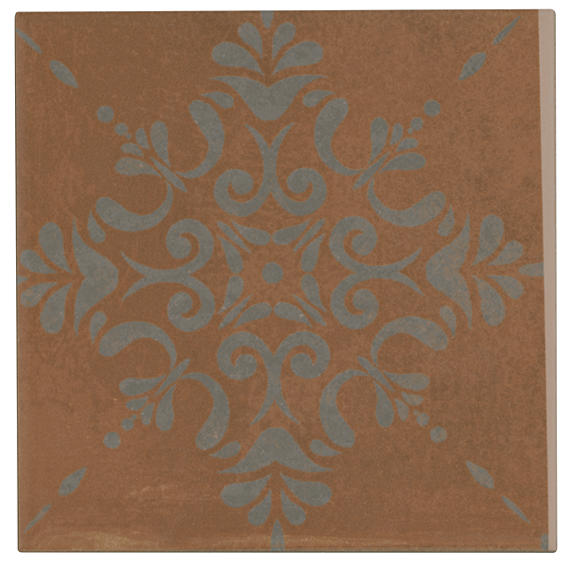 Marazzi Moroccan Concrete 8" x 8" Deco Aziza - Terra Cotta