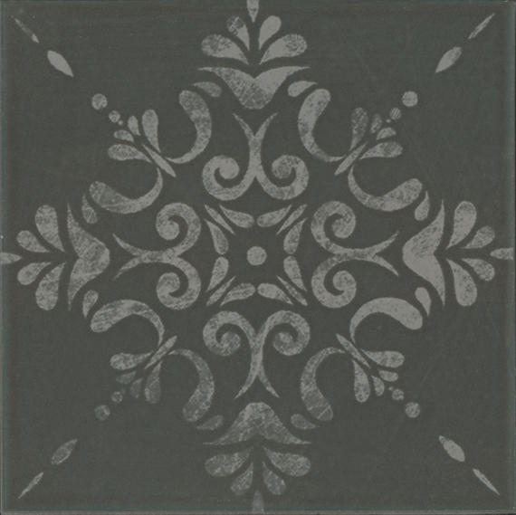 Marazzi Moroccan Concrete 8" x 8" Deco Aziza - Charcoal