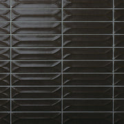 Marazzi Terramater 3.5" x 15" Wave Crest Glossy Carbone