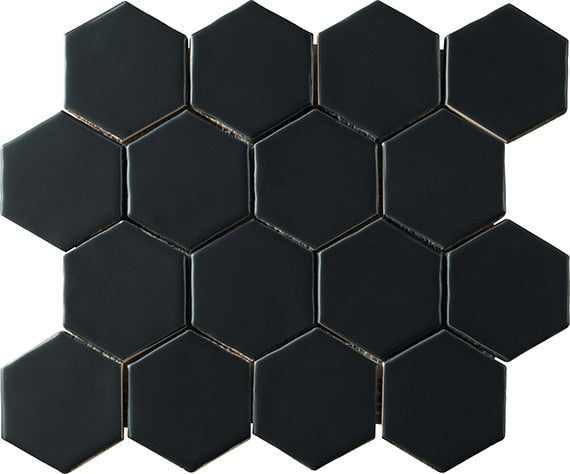 Marazzi Artistic Reflections 3" x 3" Hexagon Matte Matte Onyx