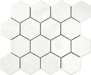 Marazzi Artistic Reflections 3" x 3" Hexagon Glossy Artic