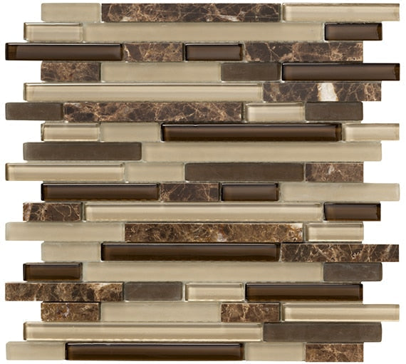 Marazzi Crystal Stone 12" x 12" Random Linear Espresso