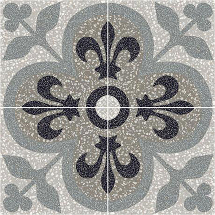 Marazzi D Segni Terrazzo 8" x 8" Deco Fleur-De-Lis
