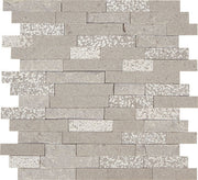 Marazzi Predella 12" x 12" Random Linear, Straight Edge Meta Silver