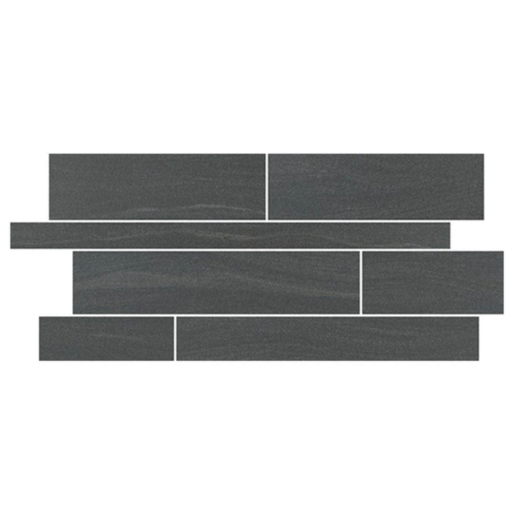 Marazzi Sabbia Marmo 12" x 24" Random Interlocking, Stepwise Black