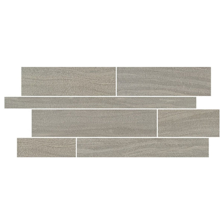 Marazzi Sabbia Marmo 12" x 24" Random Interlocking, Stepwise Medium Gray