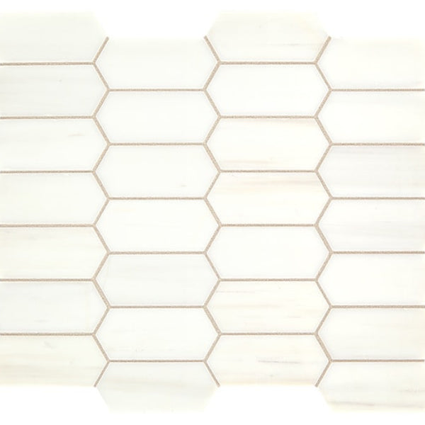 Daltile Marble 2" x 4" Elongated Hexagon Contempo White