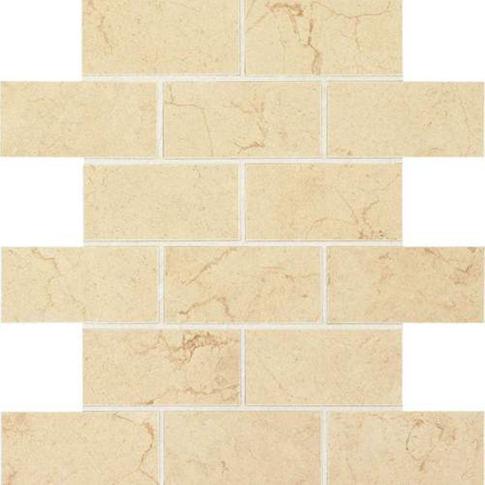 Daltile Florentine 2" x 4" Brick Joint Mosaic 12" x 12" Marfil