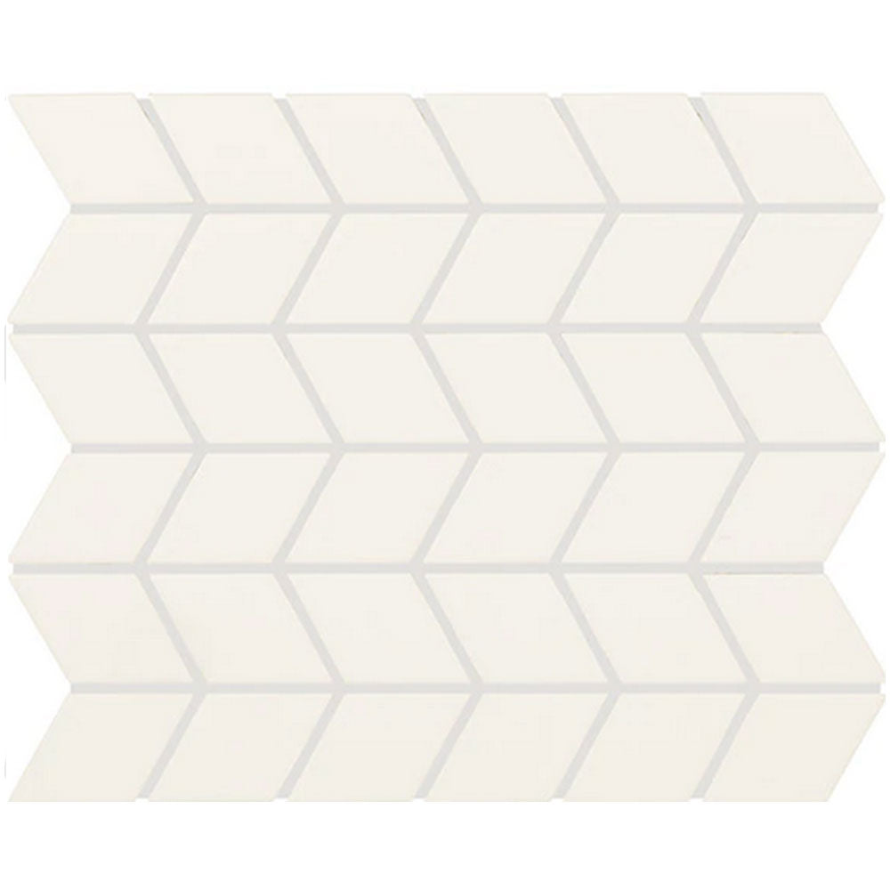 Daltile Color Wheel Retro 2" x 3" Chevron Mosaic 11" x 13" Matte Matte Arctic White