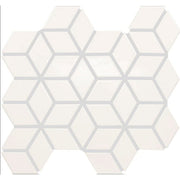 Daltile Color Wheel Retro 2" x 3" 3D Cube Mosaic 12" x 13" Matte Matte Arctic White