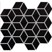 Daltile Color Wheel Retro 2" x 3" 3D Cube Mosaic 12" x 13" Matte Matte Black