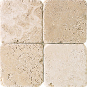 Daltile Travertine 4" x 4" Tumbled Mediterr Ivory
