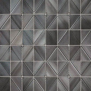 Daltile Revalia Remix 3" x 4" Structural Mosaic 12" x 16" Metallic Gray