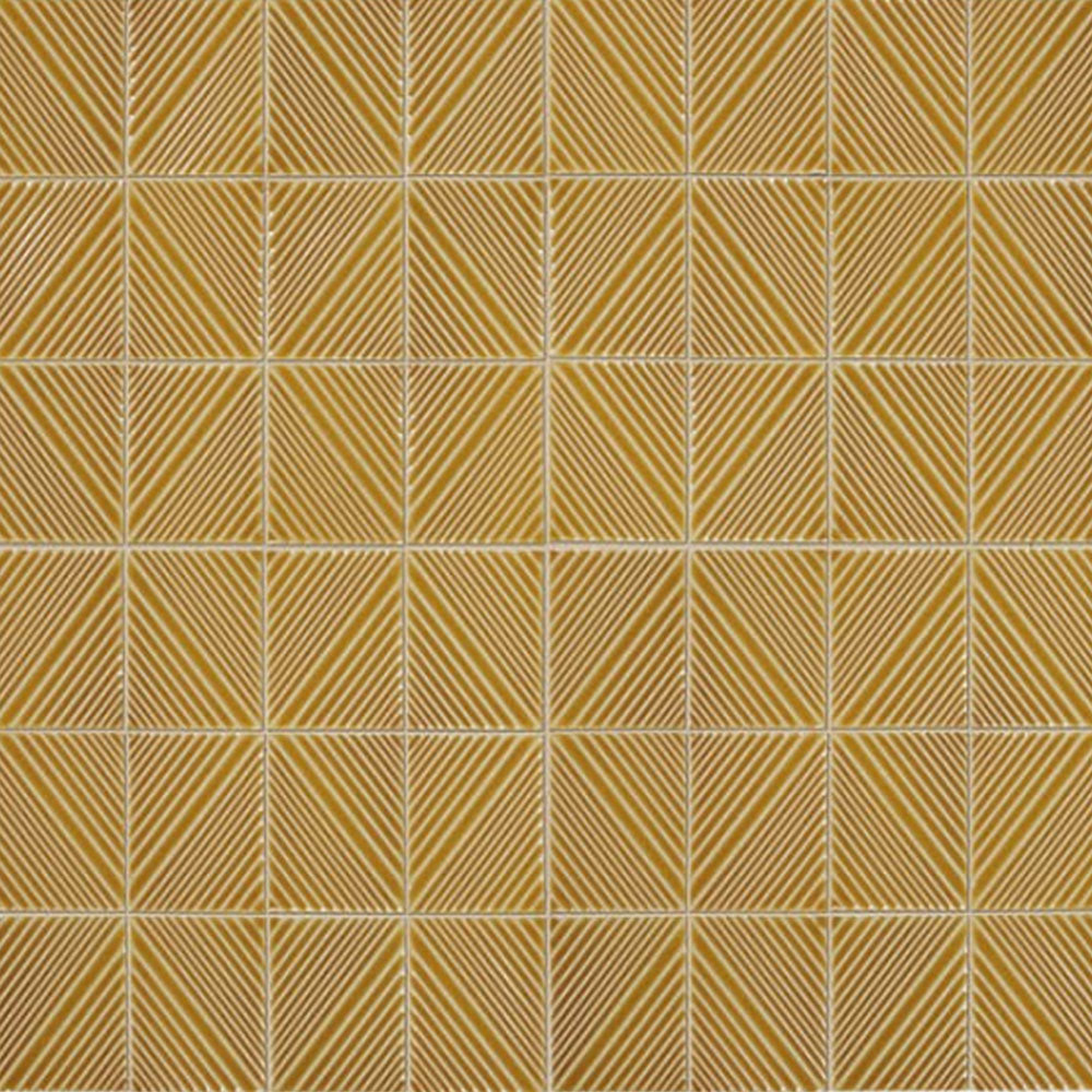 Daltile Revalia Remix 3" x 4" Structural Mosaic 12" x 16" Mustard