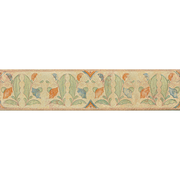 Bedrosians Cotto Nature 3" x 14" Deco Tira Versilia Hand Painted Liner