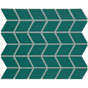 Daltile Color Wheel Retro 2" x 3" Chevron Mosaic 11" x 13" Glossy Peacock