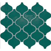 Daltile Color Wheel Retro 3" x 3" Arabesque Mosaic 11" x 12" Glossy Peacock
