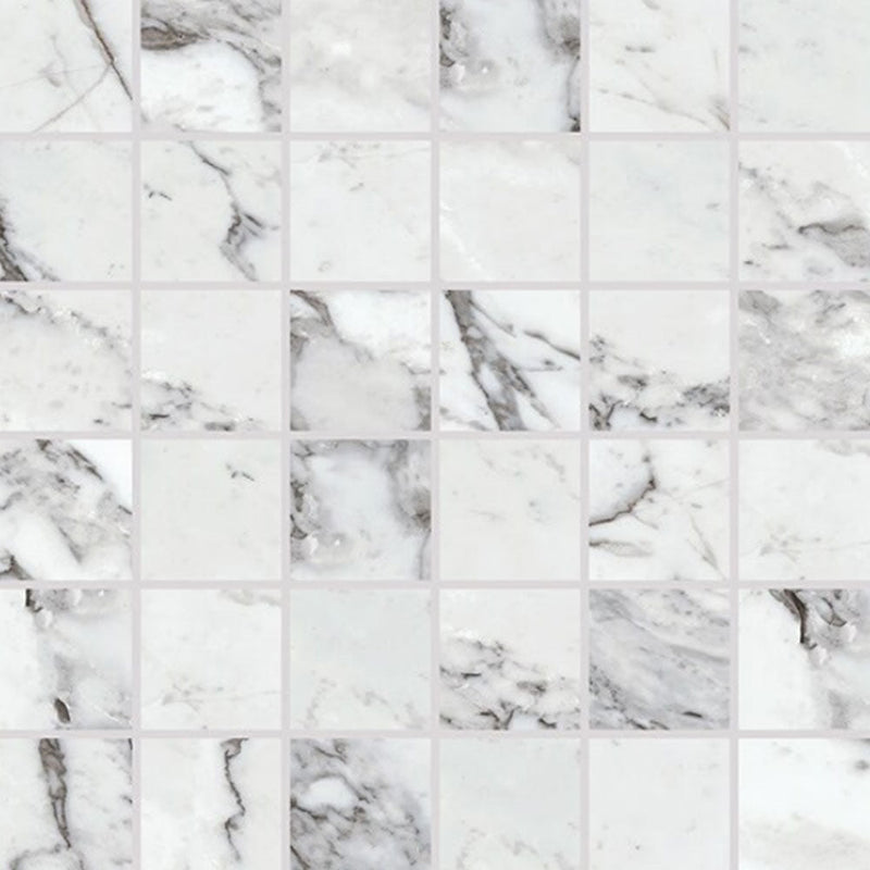 Daltile Marble Attache Lavish 2" x 2" Straight Joint Mosaic 12" x 12" Pearl Arabesque