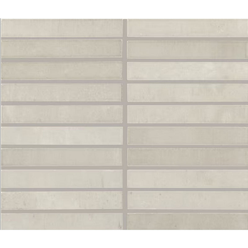 Daltile Miramo 1" x 6" Straight Joint Mosaic 12" x 10" Pearl