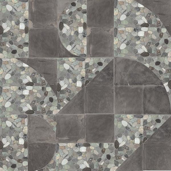 Daltile Pebble Oasis 12" x 12" Art Deco Pebble Coastal