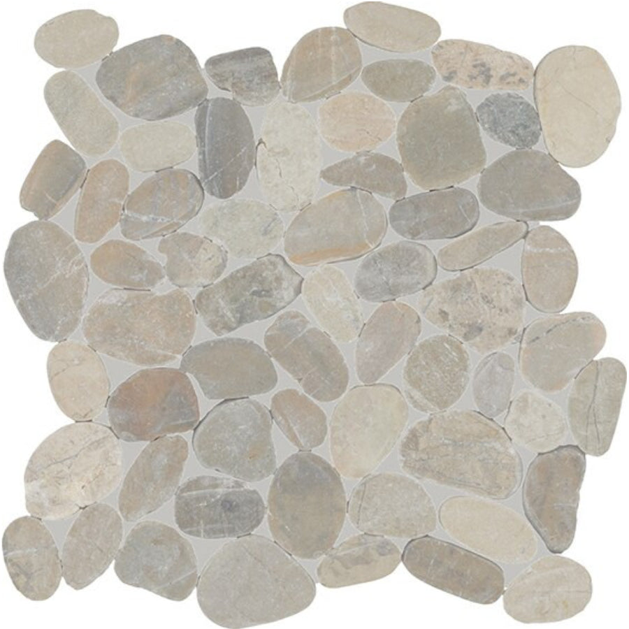 Daltile Pebble Oasis 13" x 13" Flat Pebble Coal