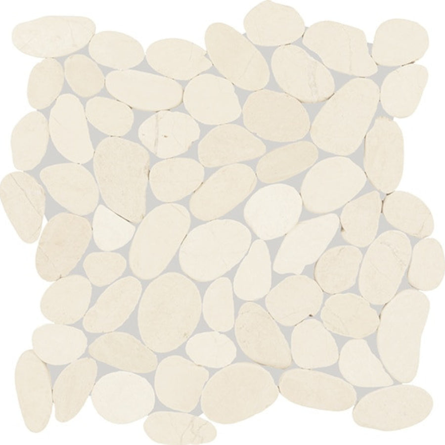 Daltile Pebble Oasis 13" x 13" Flat Pebble Icicle