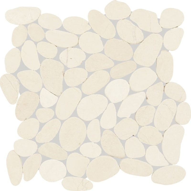 Daltile Pebble Oasis 13" x 13" Flat Pebble Icicle