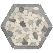 Daltile Pebble Oasis 12" x 10" Framed Hex Pebble Harbor
