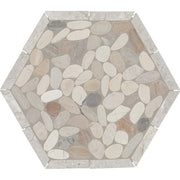 Daltile Pebble Oasis 12" x 10" Framed Hex Pebble Seashell