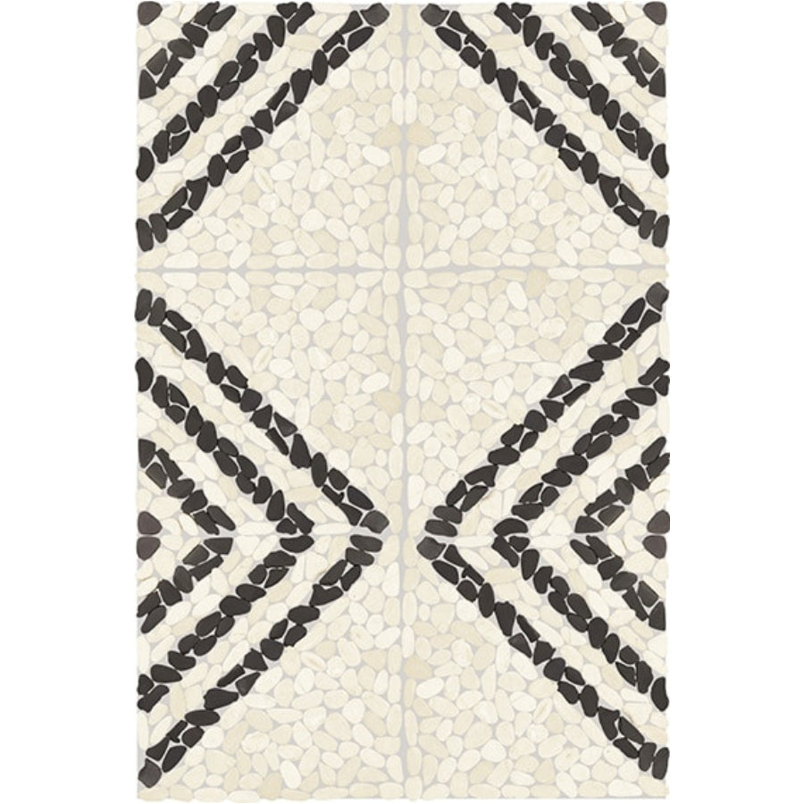 Daltile Pebble Oasis 12" x 12" Striped Pebble Icicle