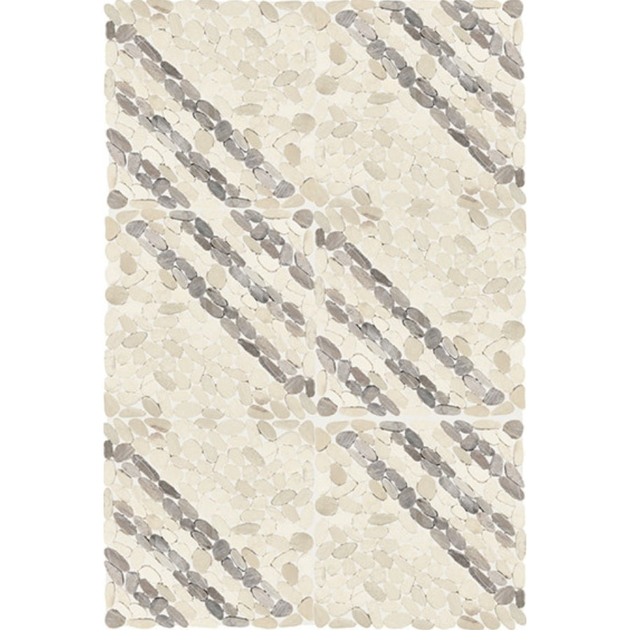 Daltile Pebble Oasis 12" x 12" Striped Pebble Seashell