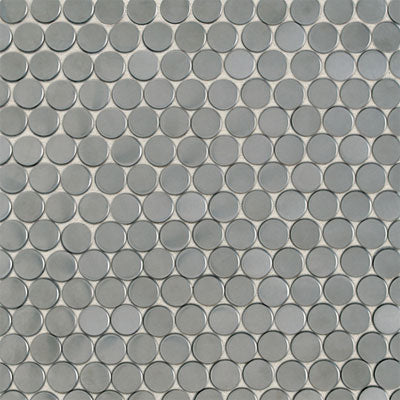 Daltile Metallica 1" x 1" Penny Rounds Mosaic 12" x 12" Br Stainless St