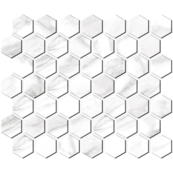 Daltile Perpetuo 1.5" Hexagon Mosaic 14" x 12" Brilliant White