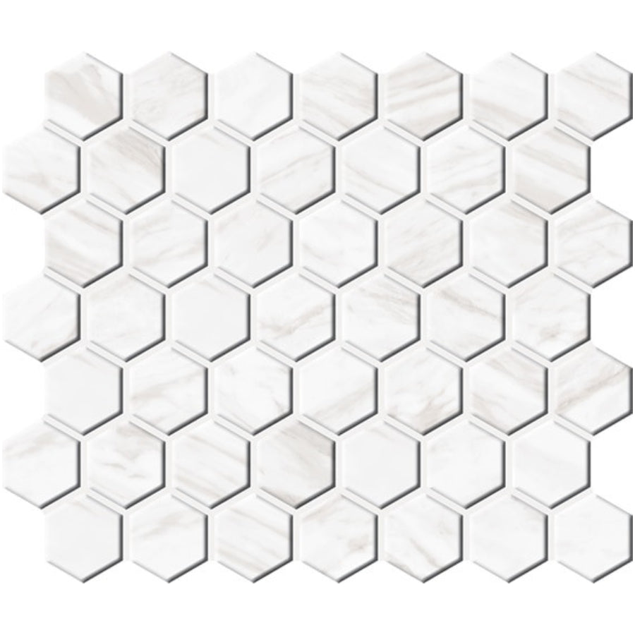 Daltile Perpetuo 1.5" Hexagon Mosaic 14" x 12" Timeless White