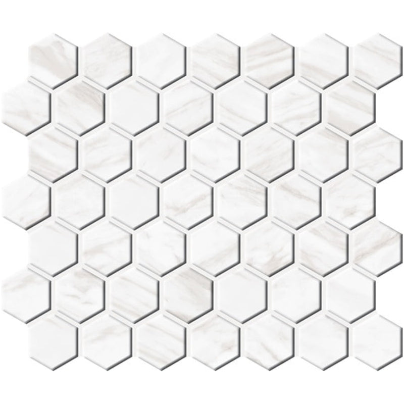 Daltile Perpetuo 1.5" Hexagon Mosaic 14" x 12" Timeless White