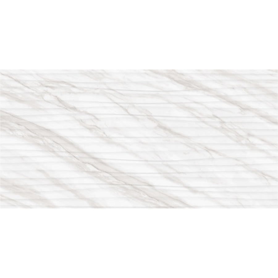 Daltile Perpetuo 12" x 24" Wave Timeless White